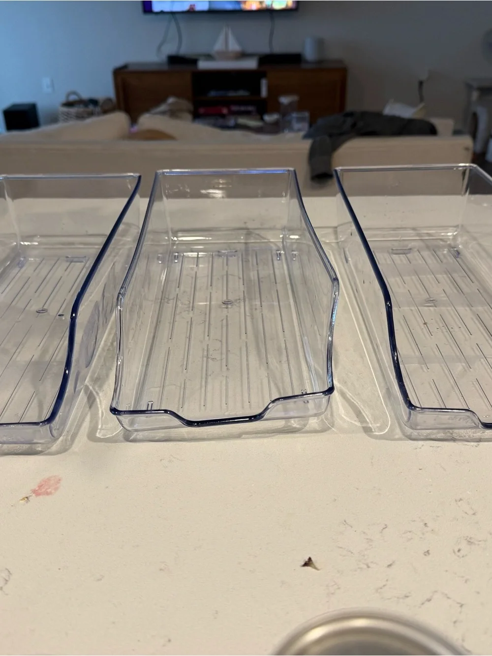 Clear Plastic Refrigerator Bins - Set of 3